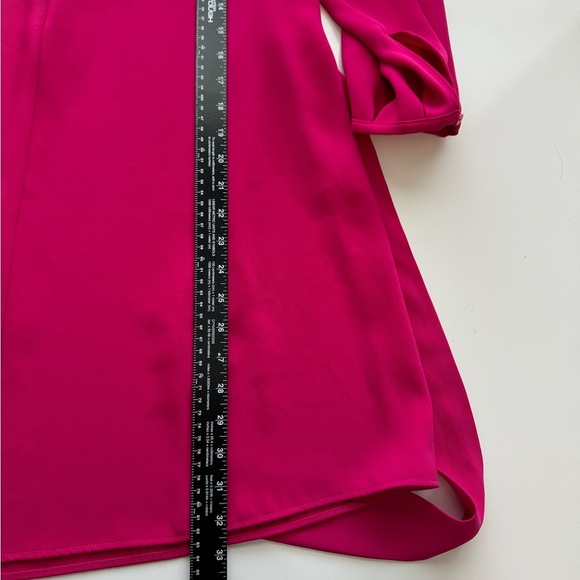 Zara Belted Mini‎ Dress Long Sleeve Tie Waist Lined Fuchsia Pink Size Medium - Picture 10 of 11